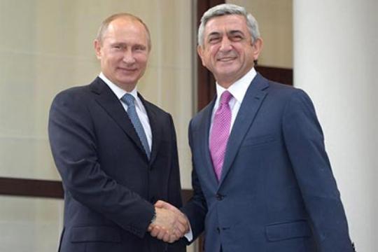 Президент РФ поздравил руководителя Армении с 25-летием независимости республики