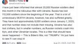 Trump said that Russia has lost 112,500 soldiers since January 1, and Ukraine has lost 8,000