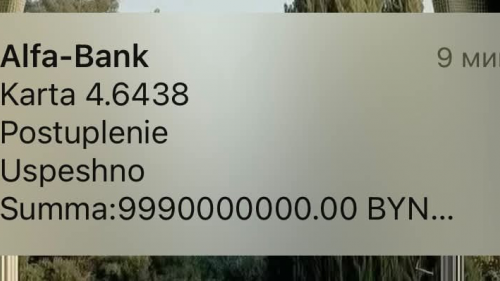 Визуализировала: жительнице Белоруссии пришло SMS о зачислении 9,99 млрд рублей